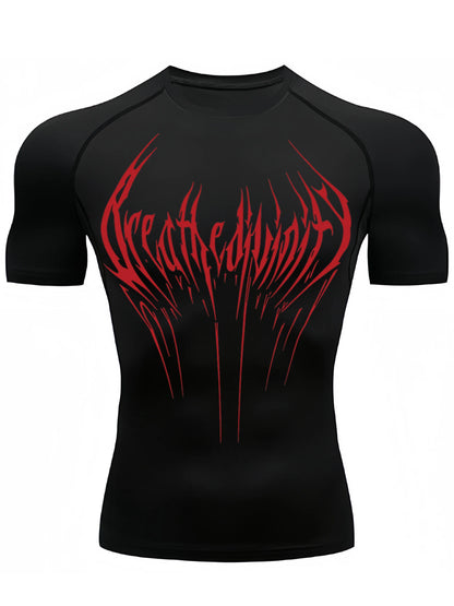 METAL LETTERING COMPRESSION SHIRT