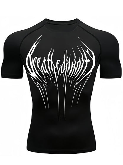 METAL LETTERING COMPRESSION SHIRT