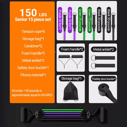 10-14 Pcs Premium Resistance Band Sets