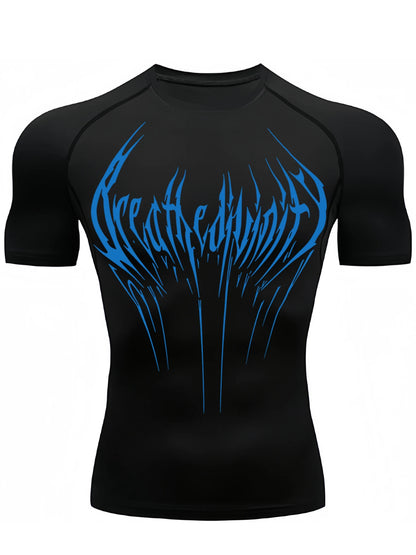 METAL LETTERING COMPRESSION SHIRT