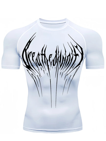 METAL LETTERING COMPRESSION SHIRT